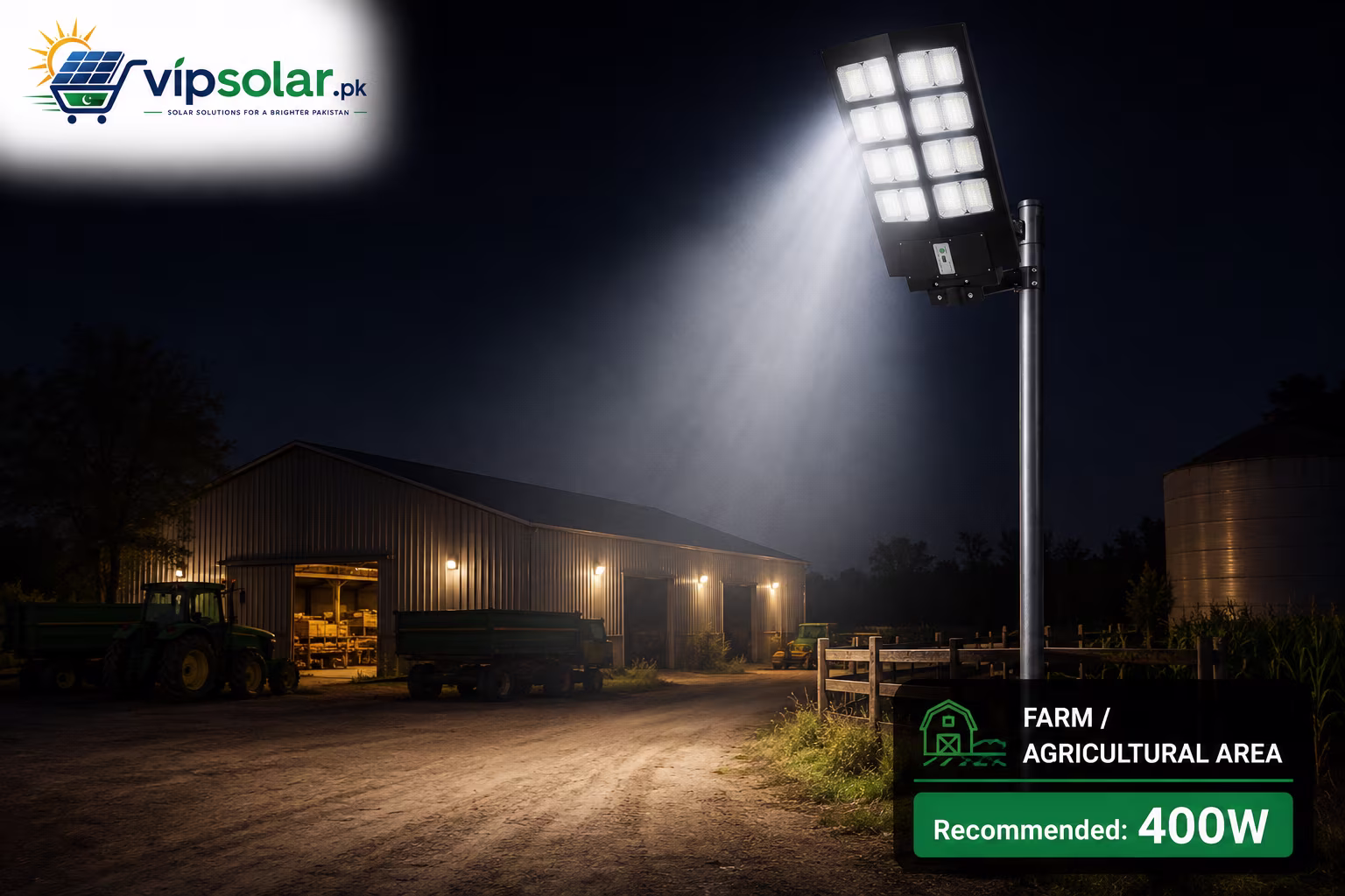400 watt solar outdoor light for big farm and agriculture area usage