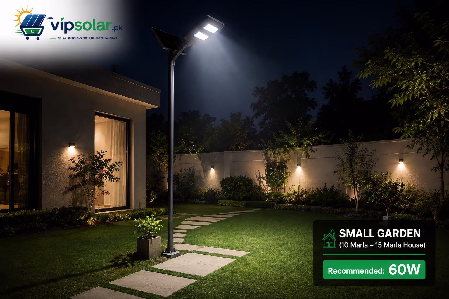60 watt solar light for small garden house usage