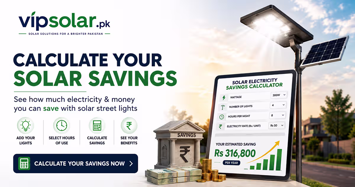 solar street light vs electric light energy saving calculator